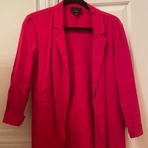 Red Linen Blazer